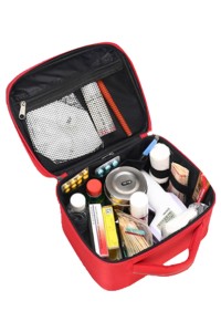 SKFAK017 custom-made home first aid kit design reflective strip first aid kit supplier comfortable portable first aid kit outdoor home car emergency kit portable first aid kit orange red back view